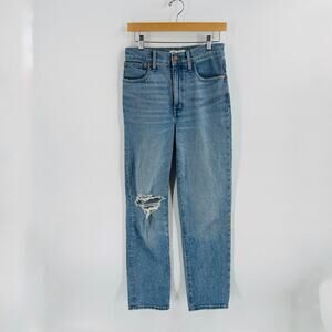 Madewell Medium Wash The Perfect‎ Vintage Straight Jean Distressed Size 26T